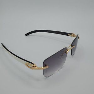 Cartier Vintage Men Women Gold Marble Sunglasses